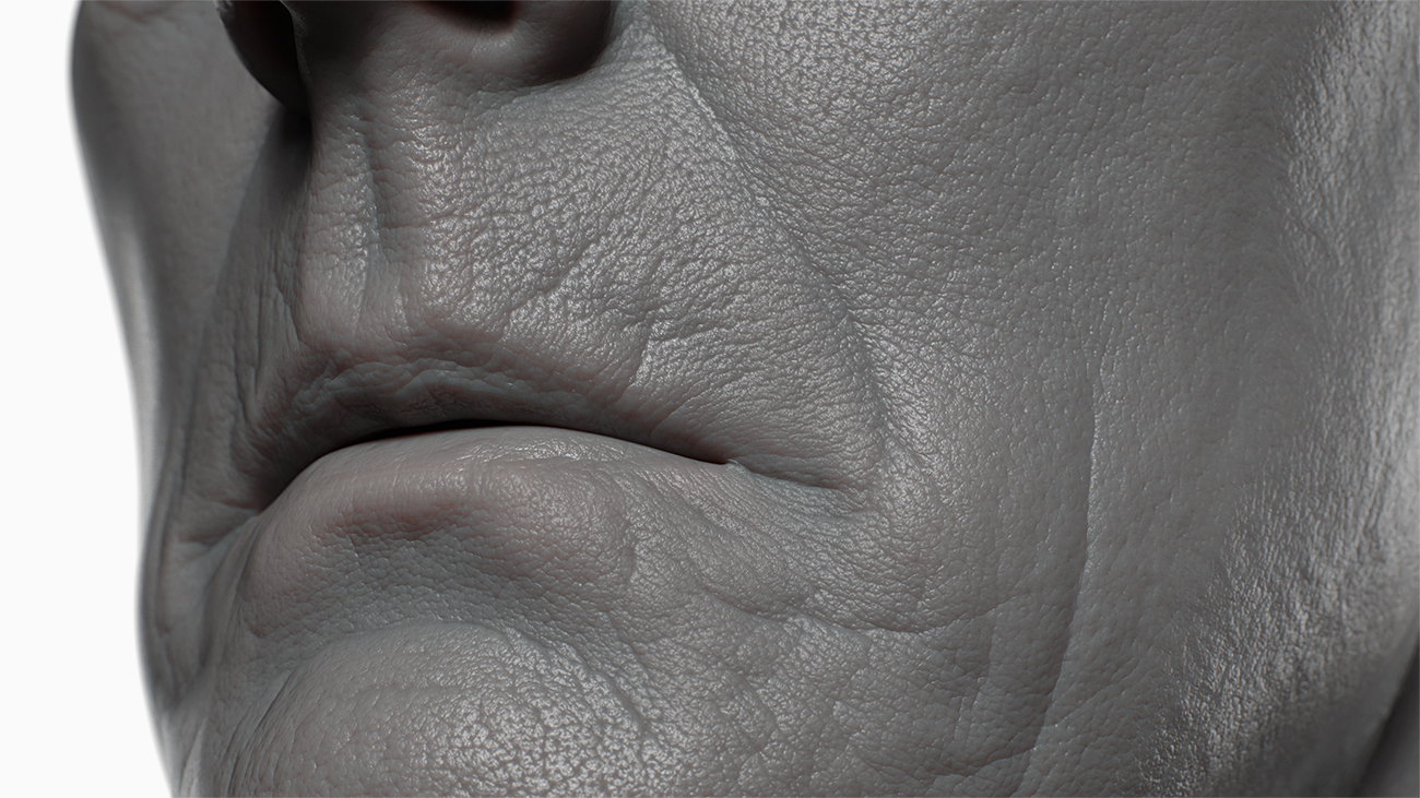 High resolution skin displacement maps