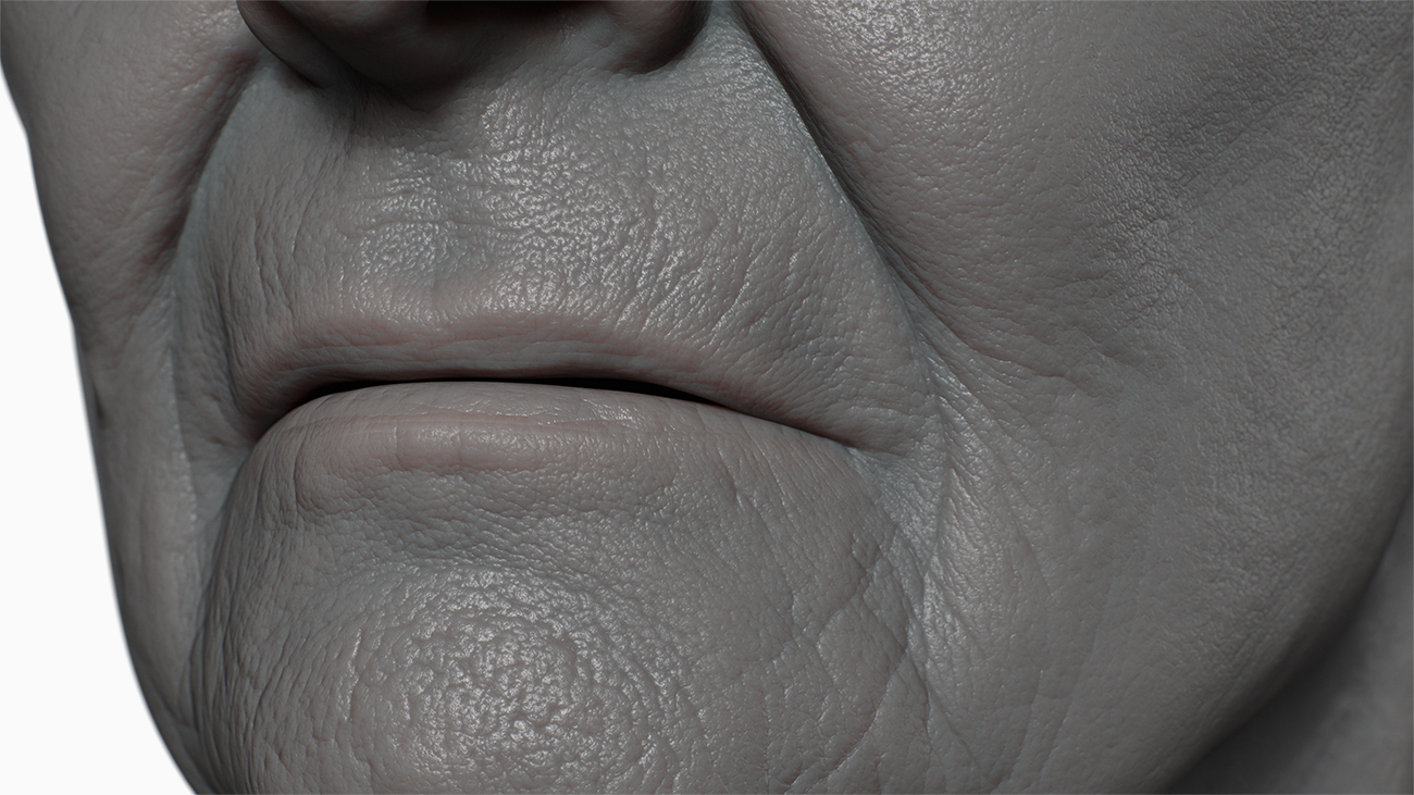 High resolution skin displacement maps