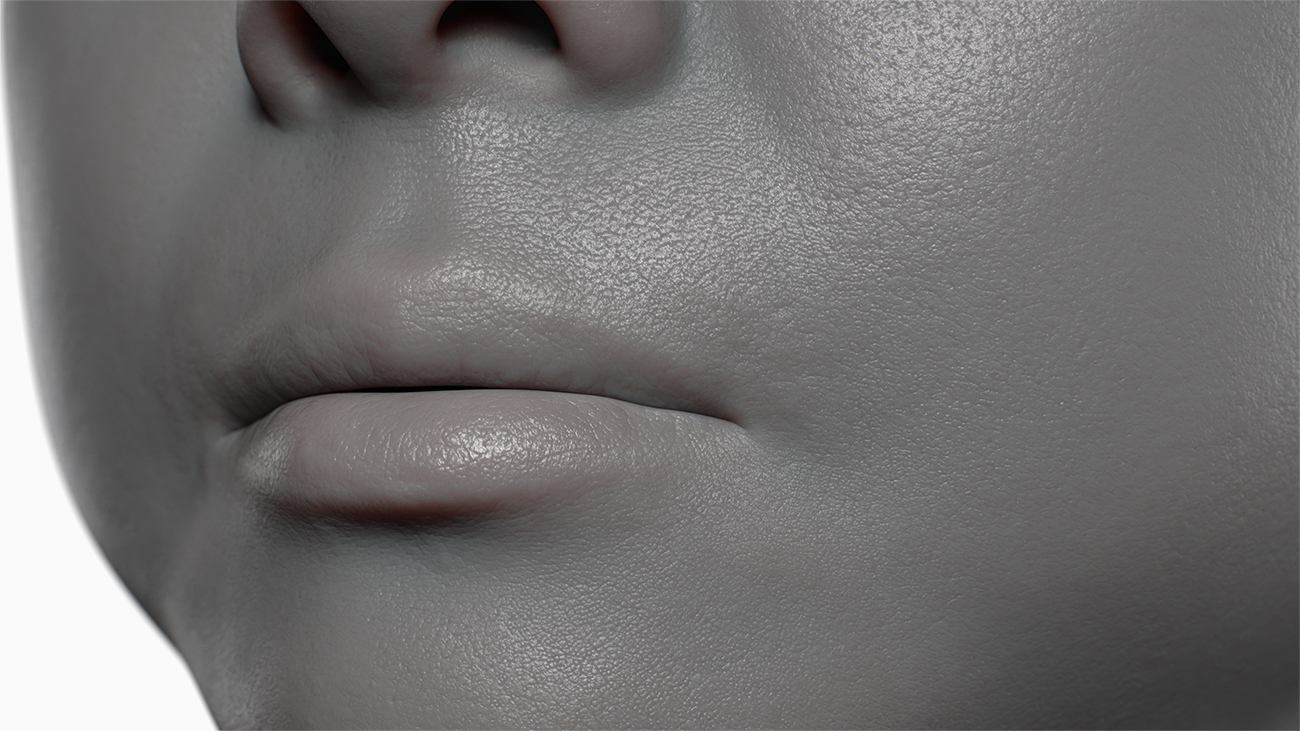 High resolution skin displacement maps