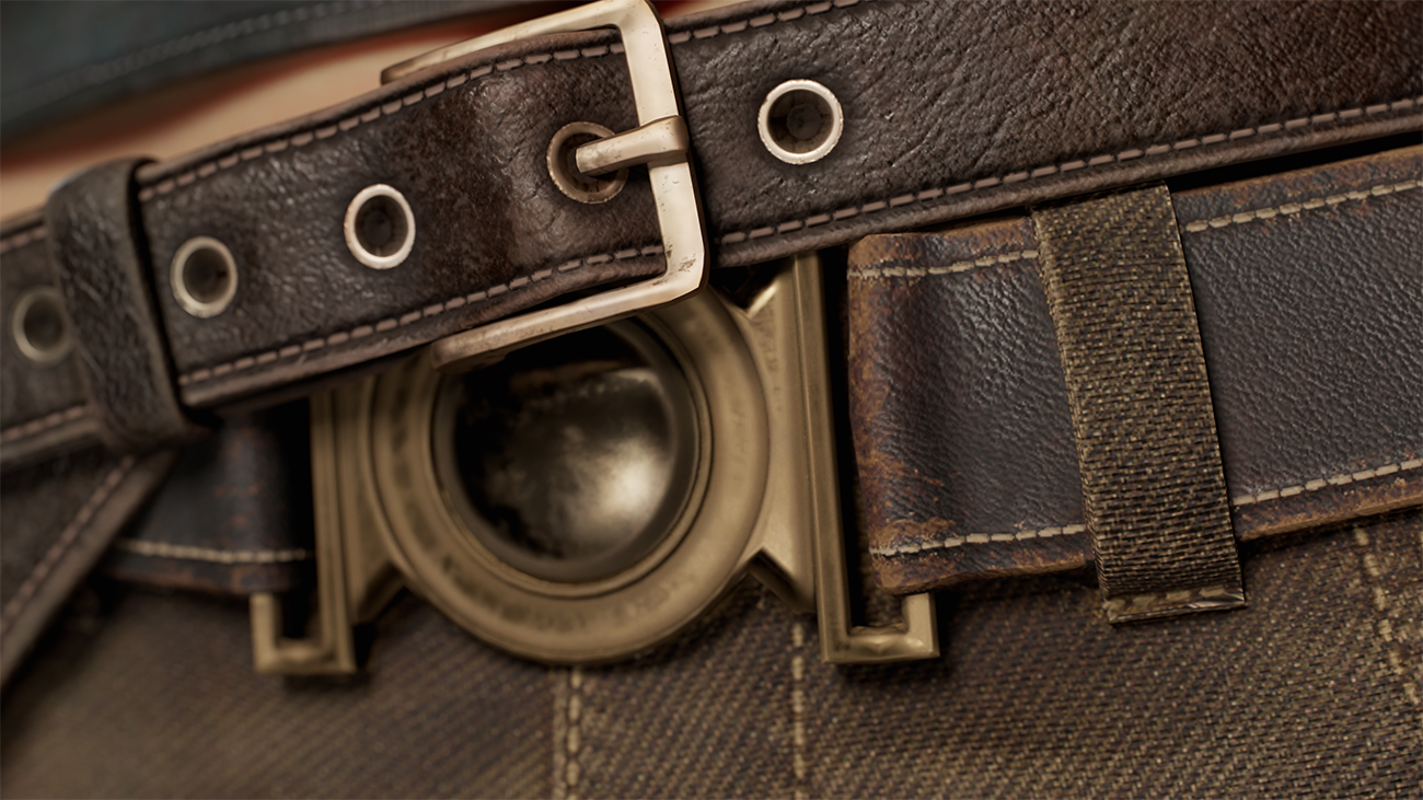 Download realistic low polygon game ready leather belt