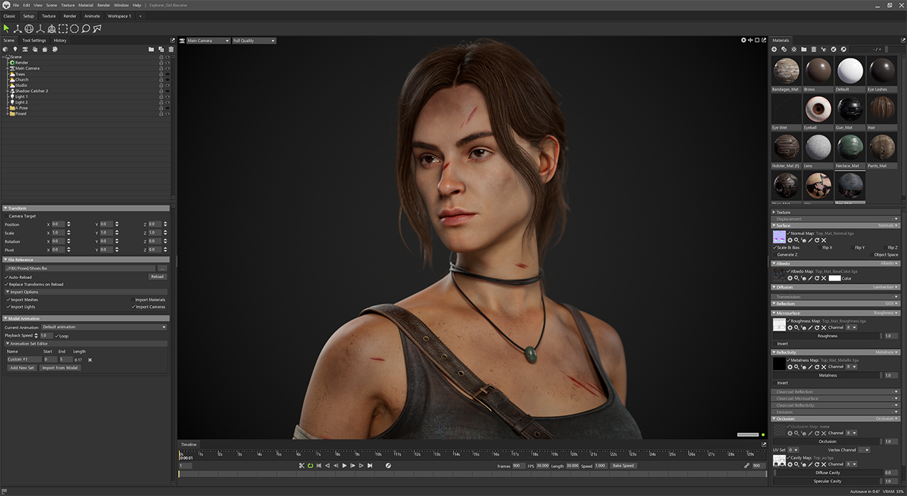Realistic character render in Marmoset toolbag