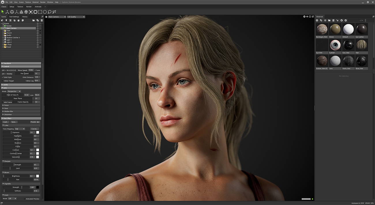 Realistic character render in Marmoset toolbag