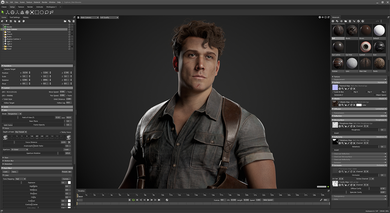 Realistic character render in Marmoset toolbag