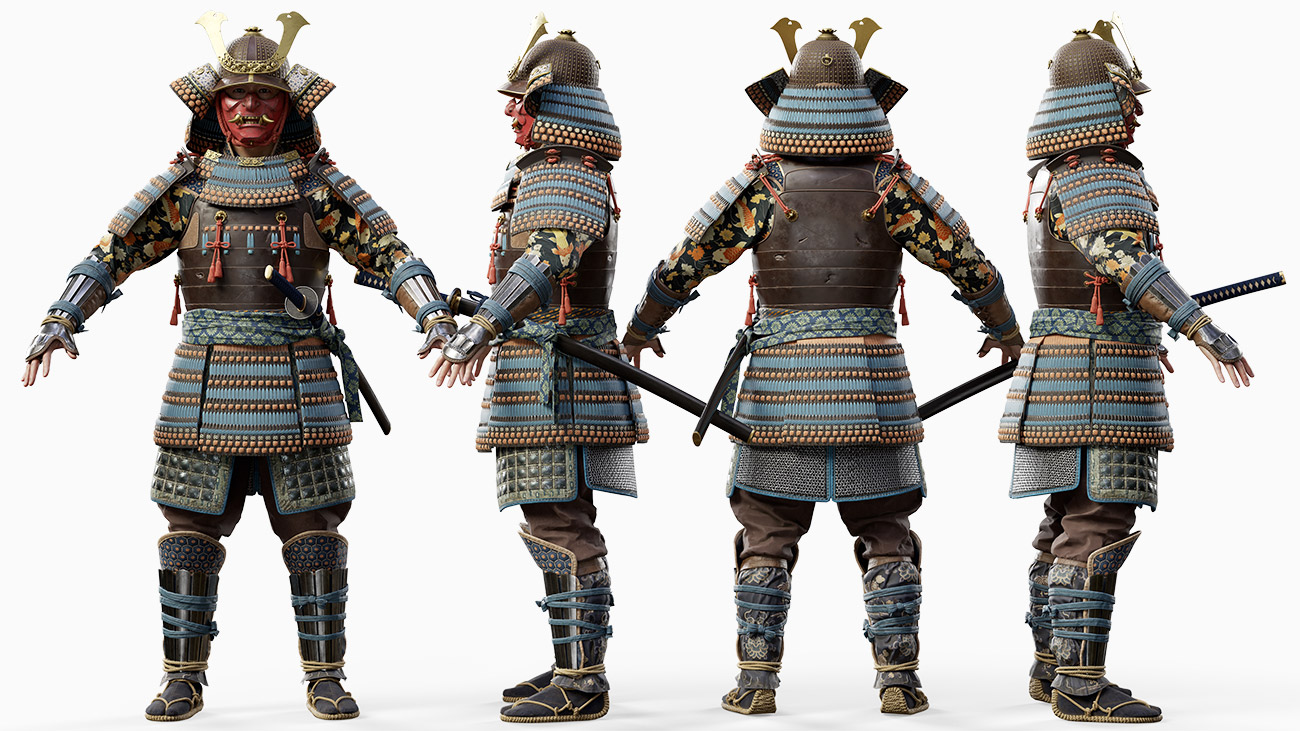 Photorealistic 3d Samurai game ready model