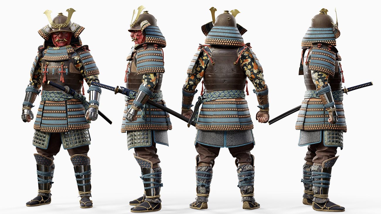 3D Samurai game ready model