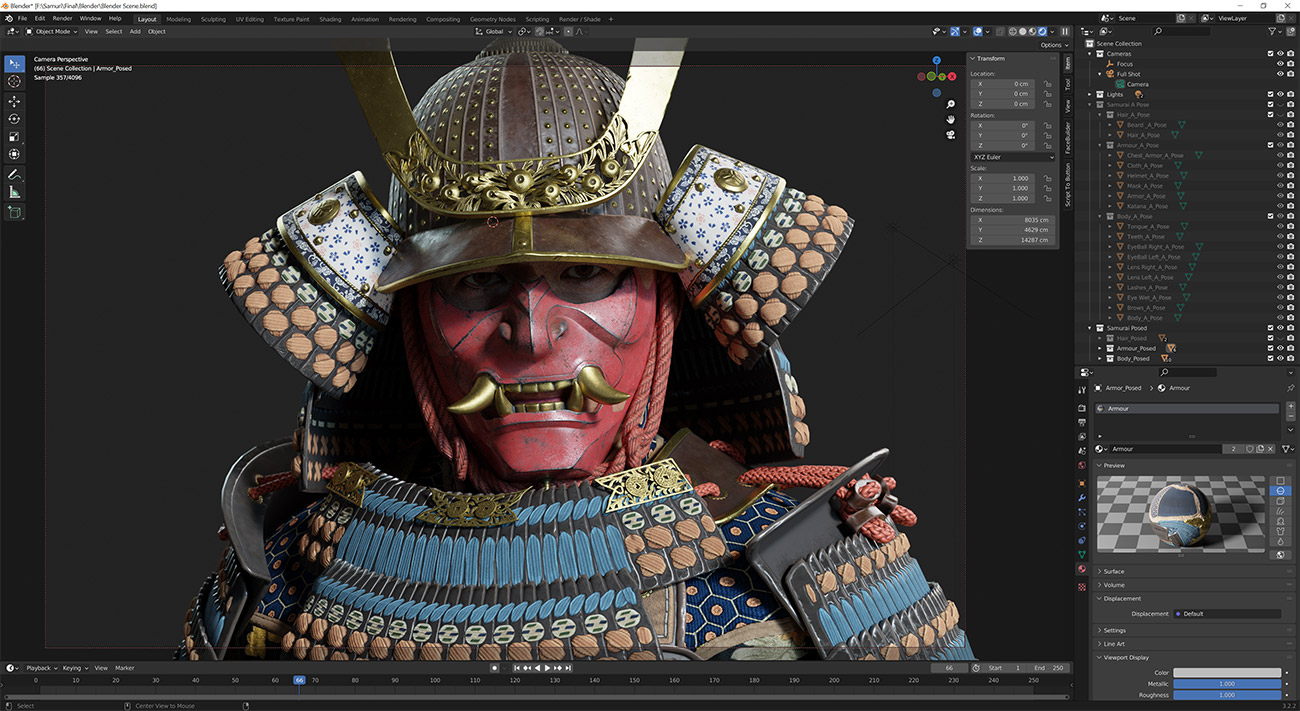 Blender 3d Samurai model download