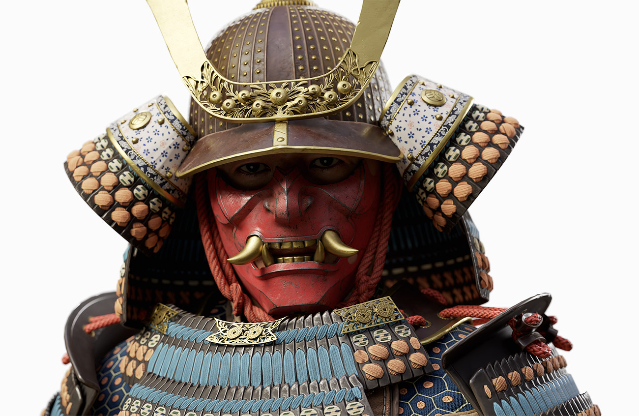 download realistic samurai game model or mesh 