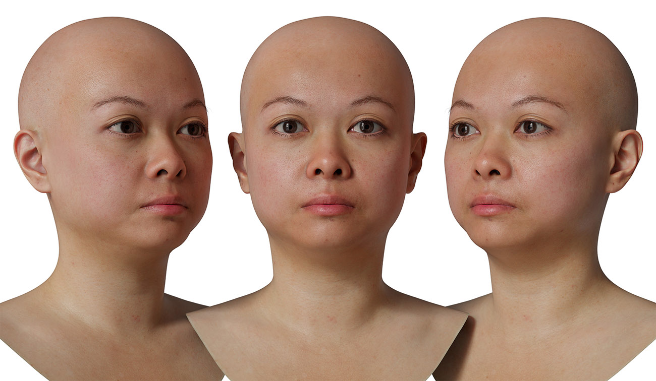 Female Displacement map for face and skin