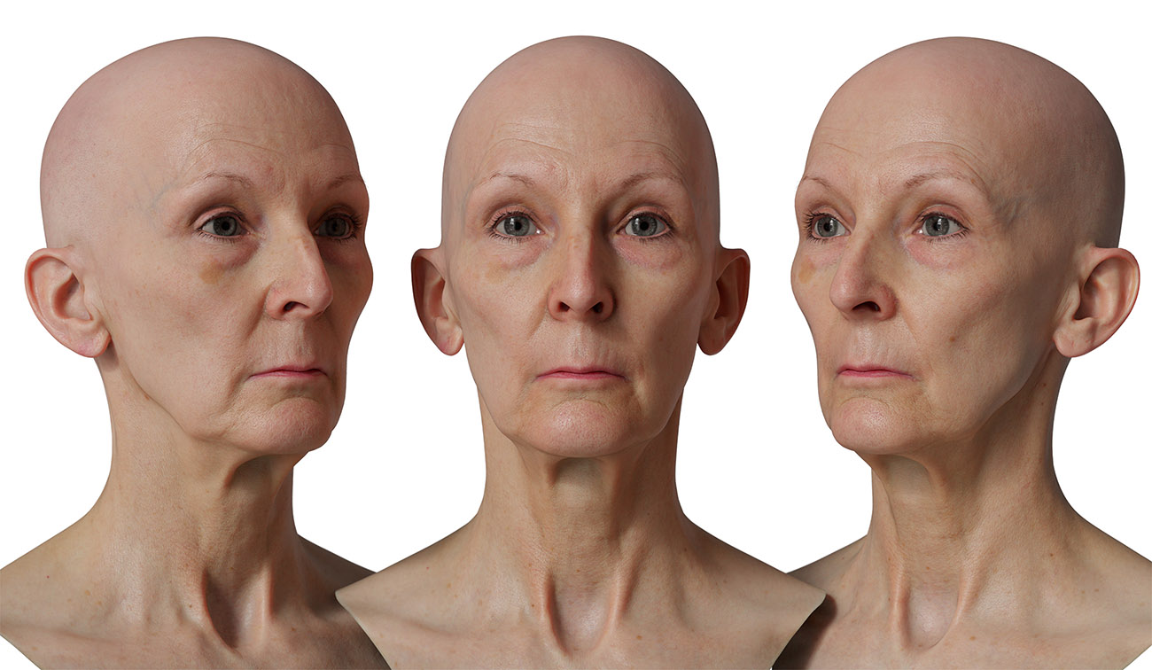 Female Displacement map for face and skin