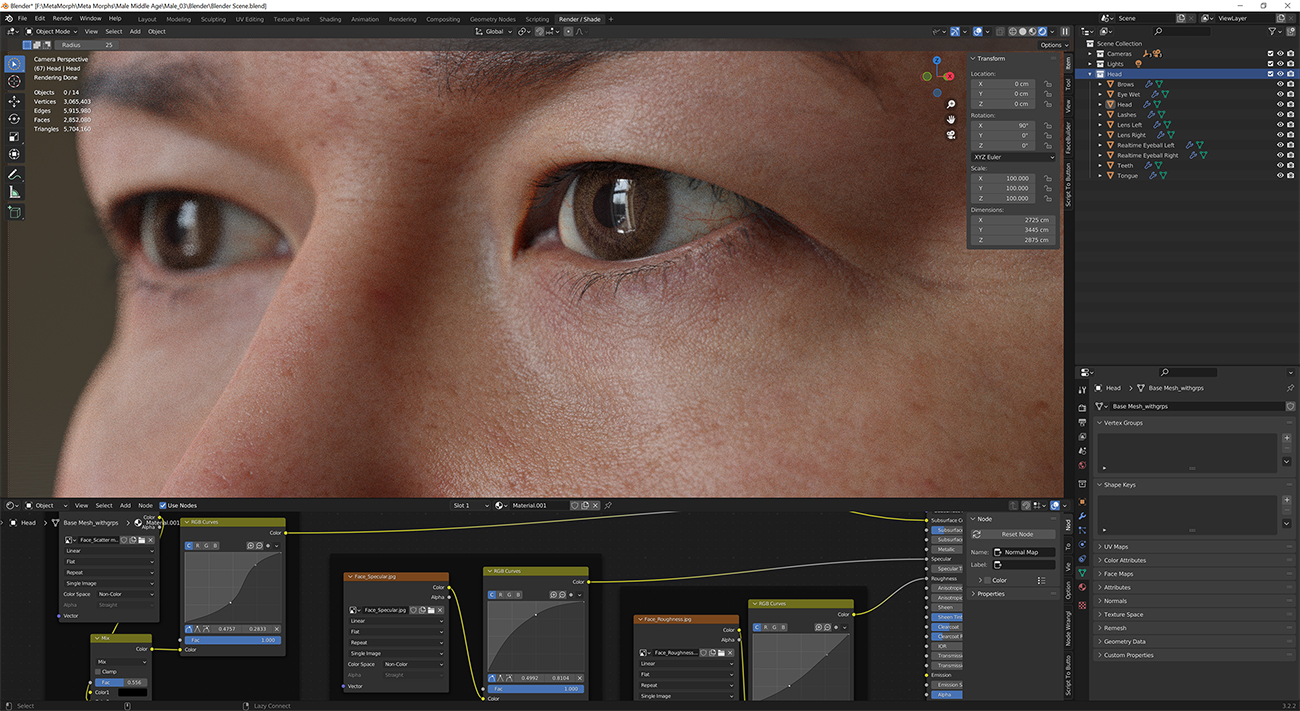 Skin shading in Blender 