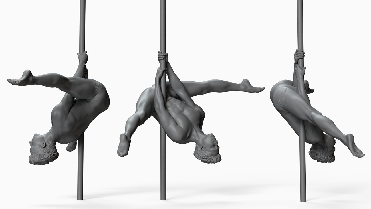 Pole Dancer anatomy reference 3d model donwload