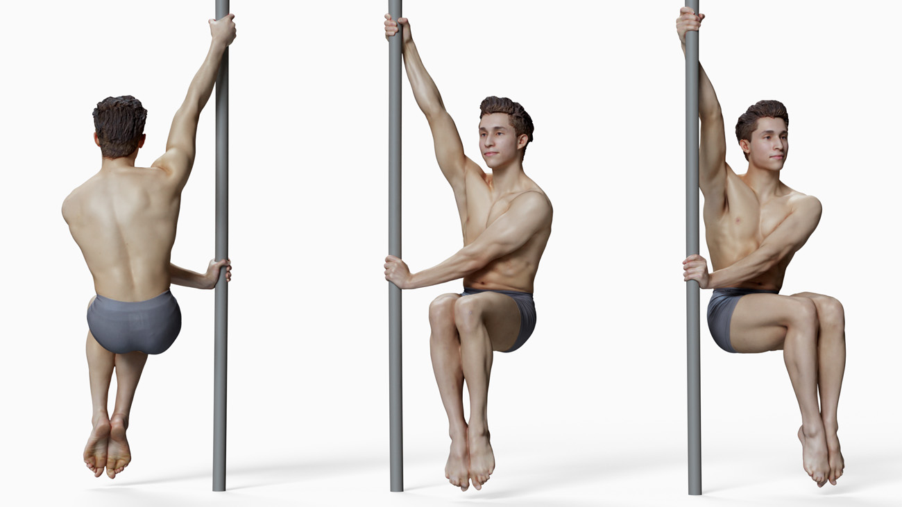 Pole Dancer anatomy reference 3d model donwload
