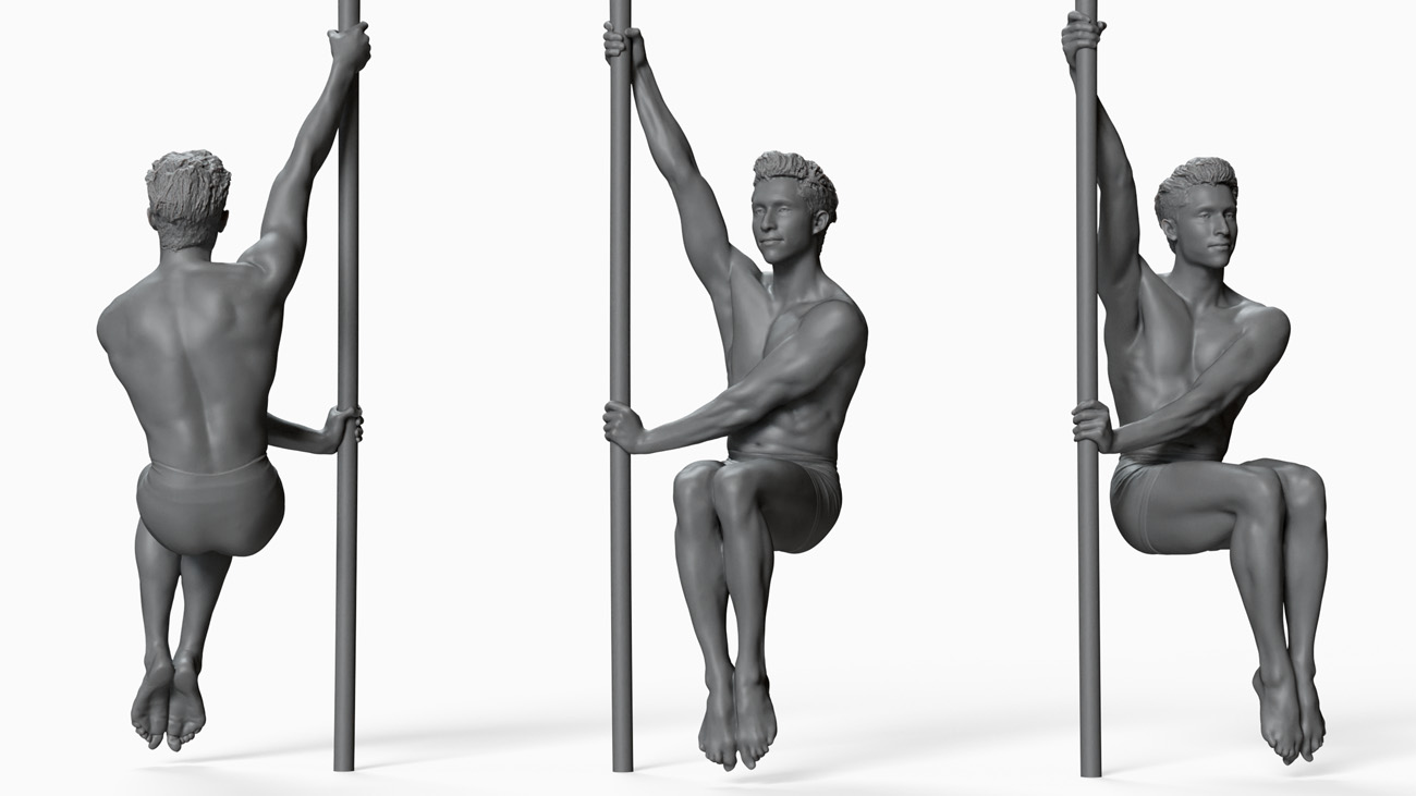 Pole Dancer anatomy reference 3d model donwload