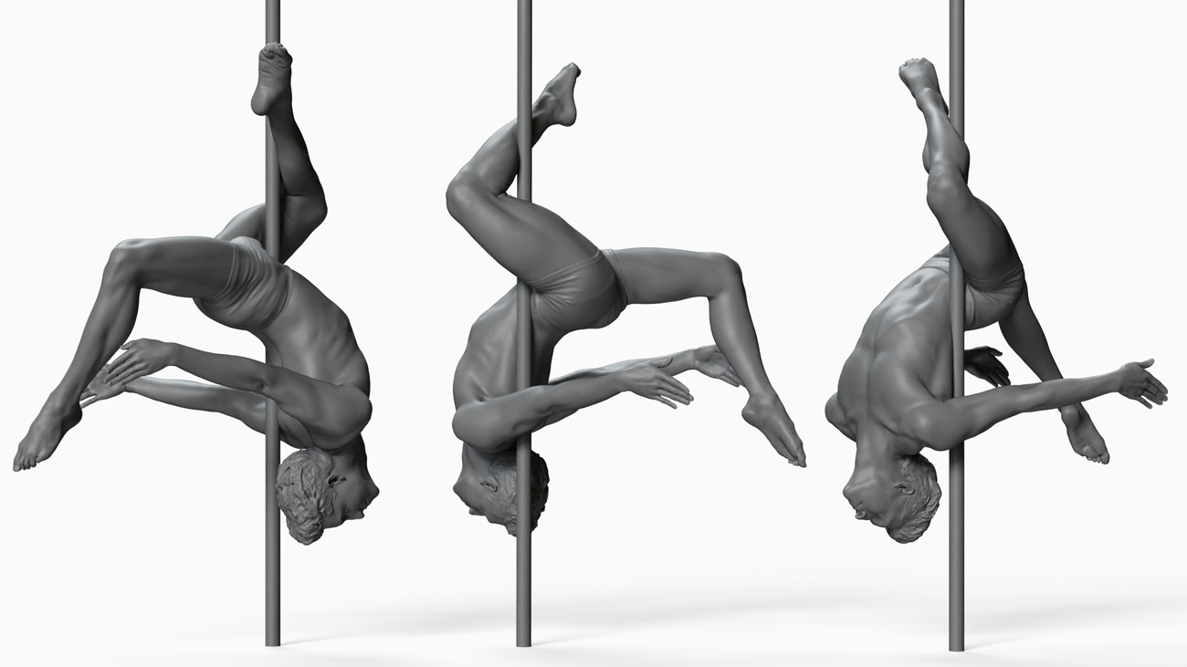 Pole Dancer anatomy reference 3d model donwload