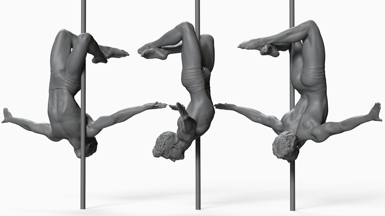 Pole Dancer anatomy reference 3d model donwload
