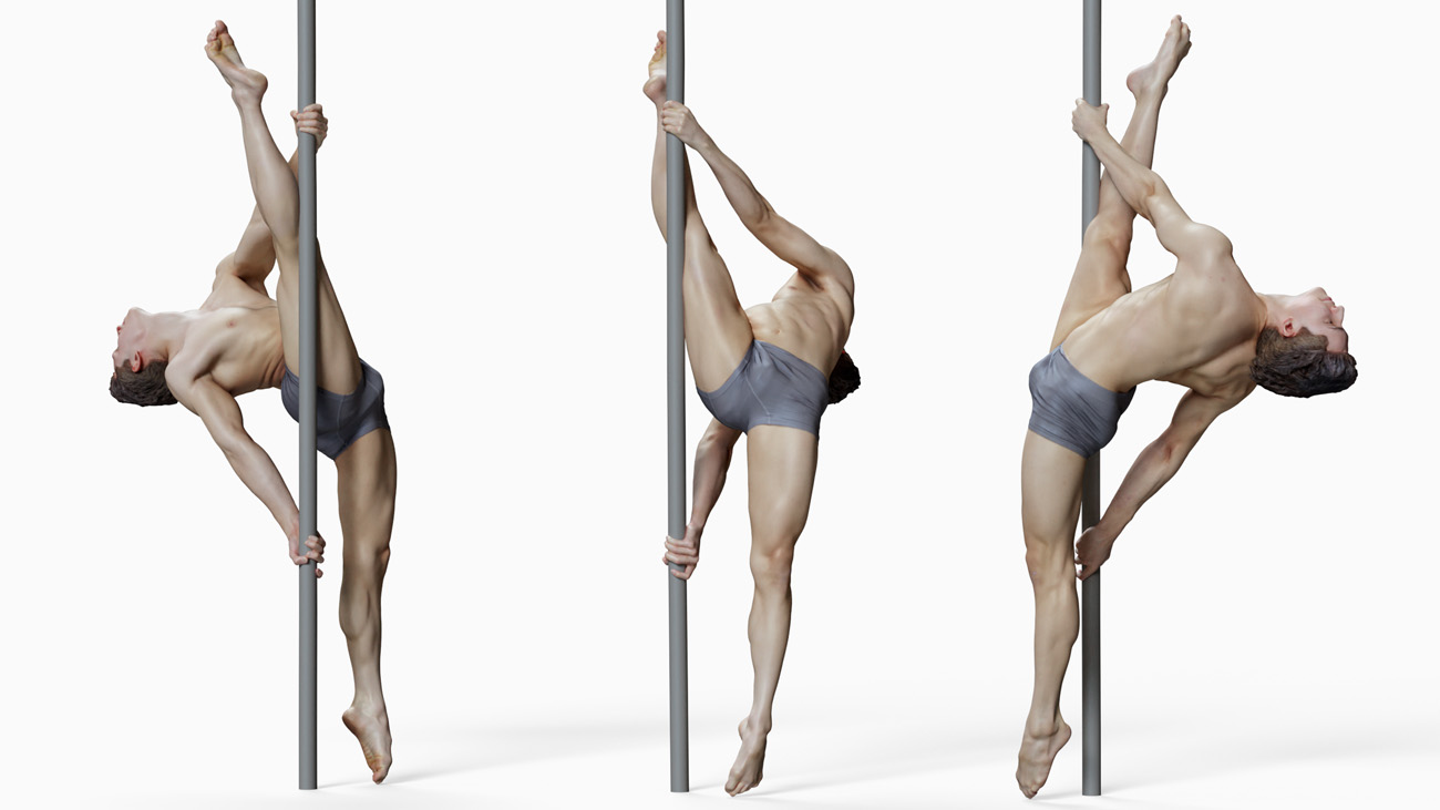 Pole Dancer anatomy reference 3d model donwload