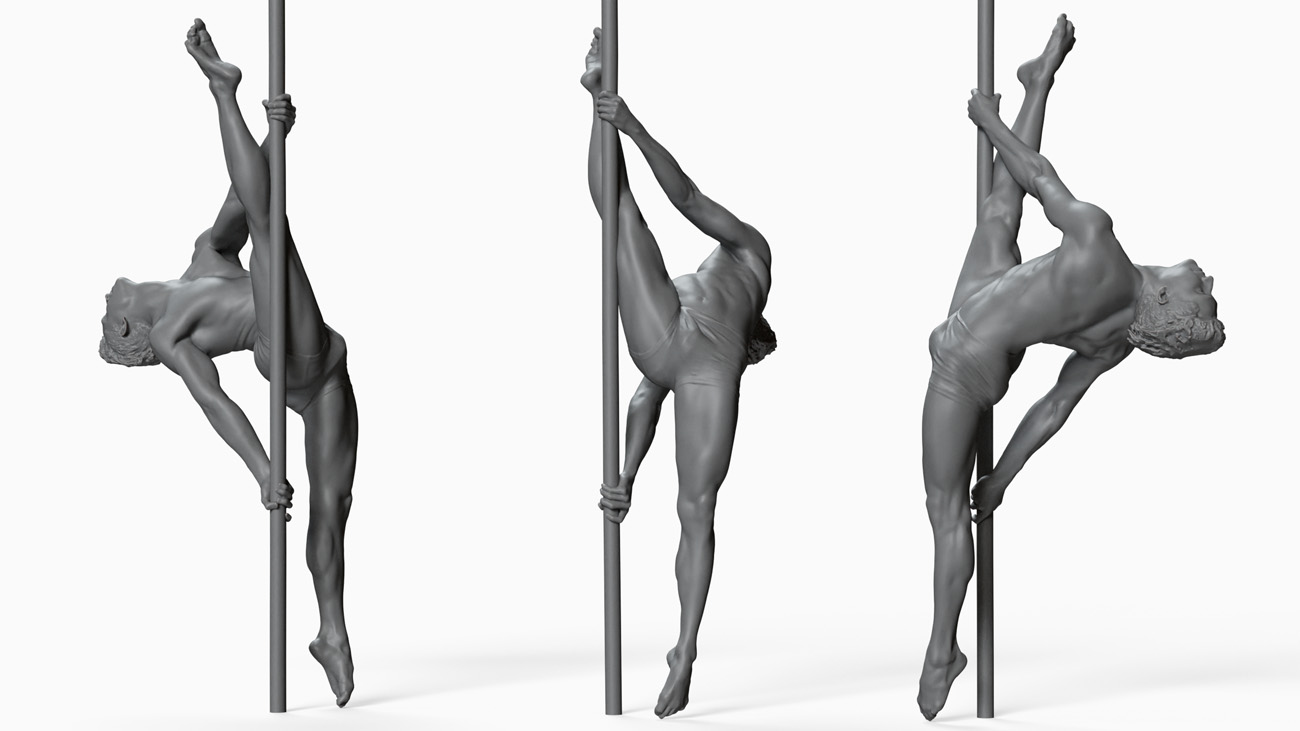 Pole Dancer anatomy reference 3d model donwload