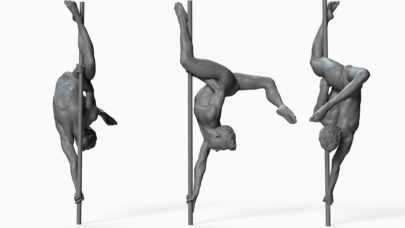 Pole Dancer anatomy reference 3d model donwload