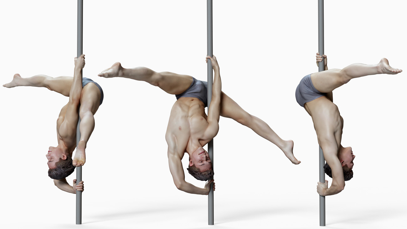 Pole Dancer anatomy reference 3d model donwload