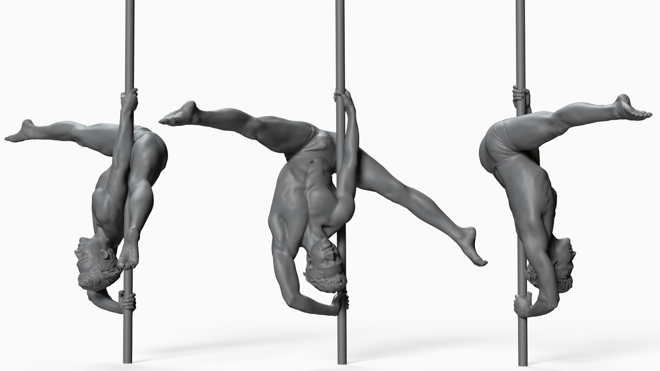 Pole Dancer anatomy reference 3d model donwload