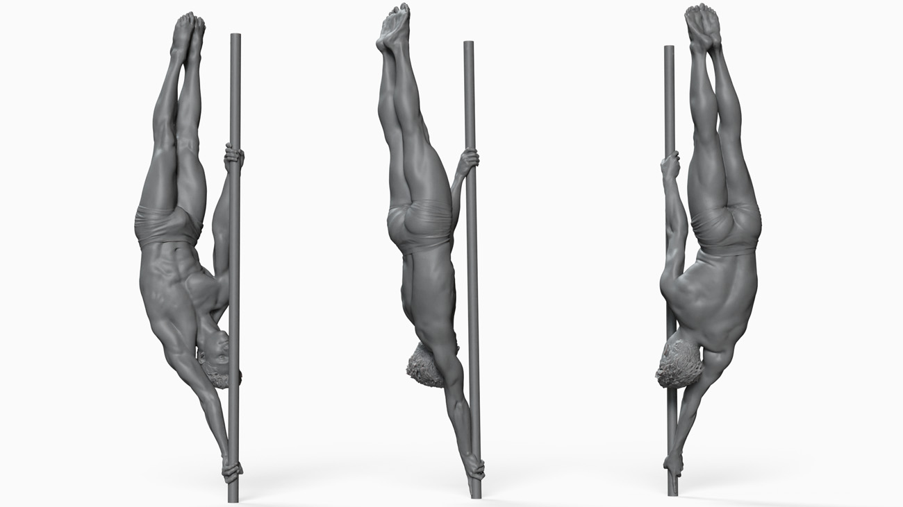 Pole Dancer anatomy reference 3d model donwload