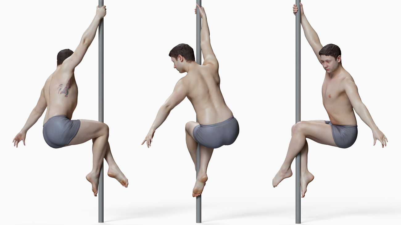 Pole Dancer anatomy reference 3d model donwload