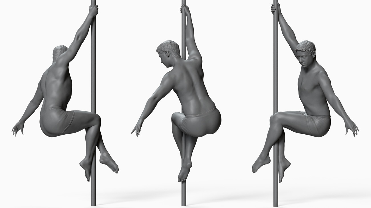 Pole Dancer anatomy reference 3d model donwload