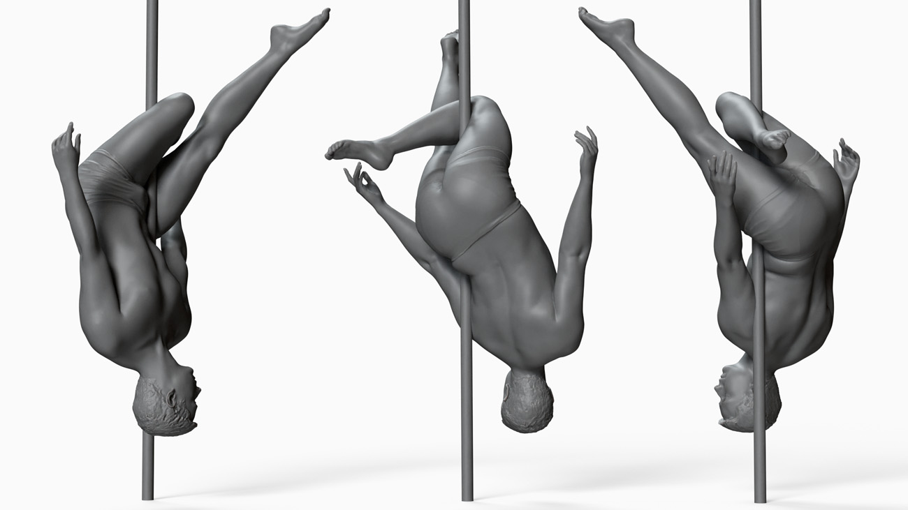 Pole Dancer anatomy reference 3d model donwload