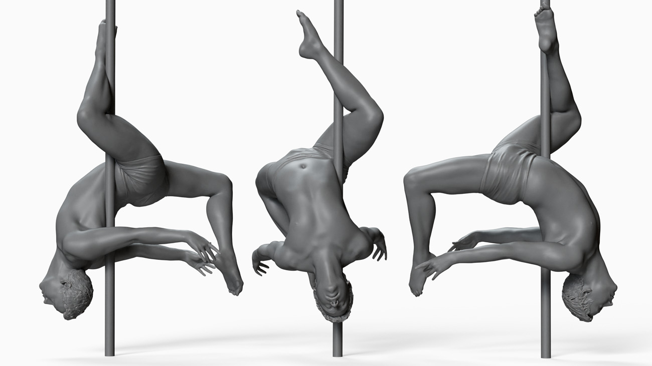 Pole Dancer anatomy reference 3d model donwload