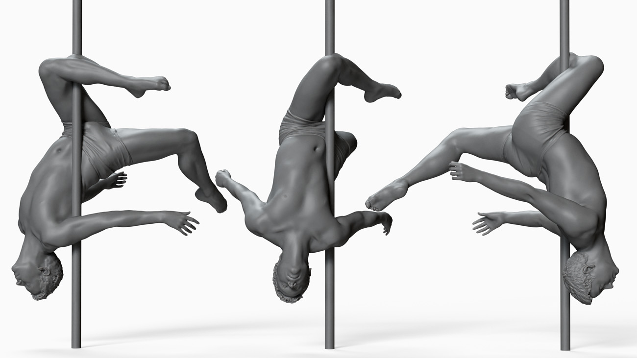 Pole Dancer anatomy reference 3d model donwload