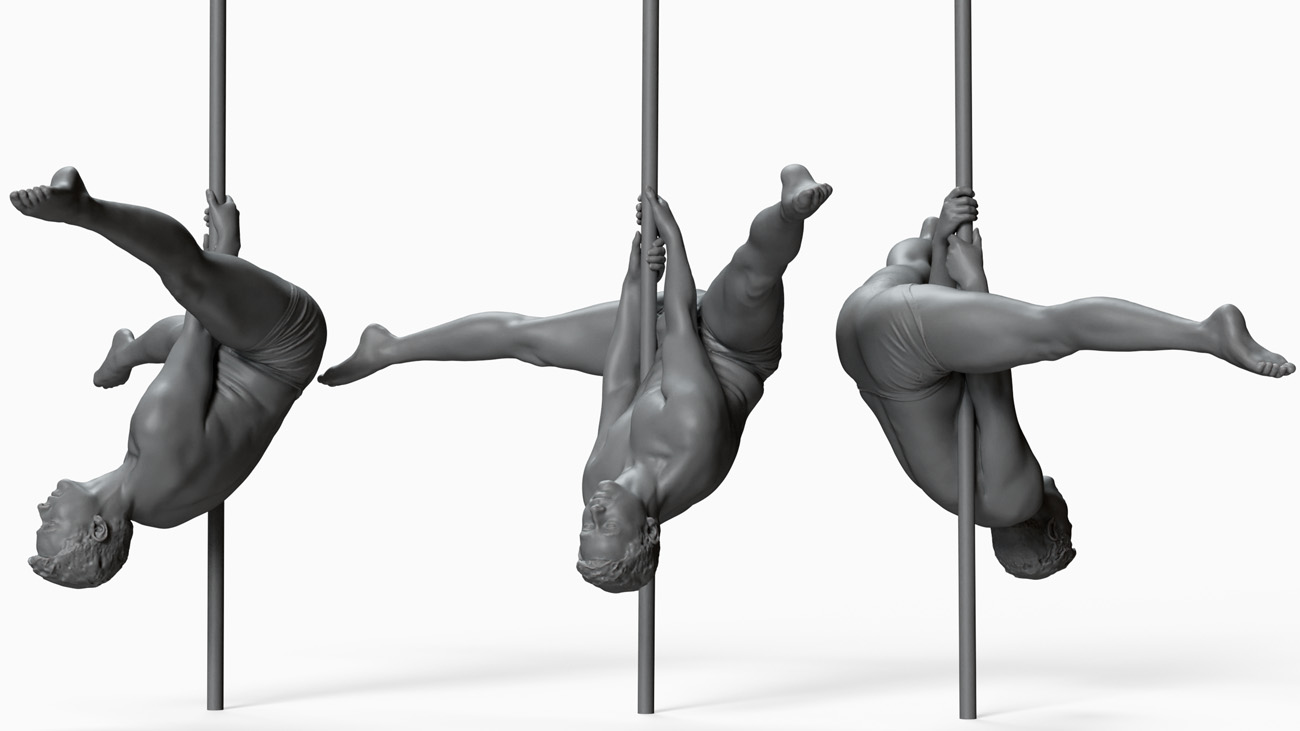 Pole Dancer anatomy reference 3d model donwload