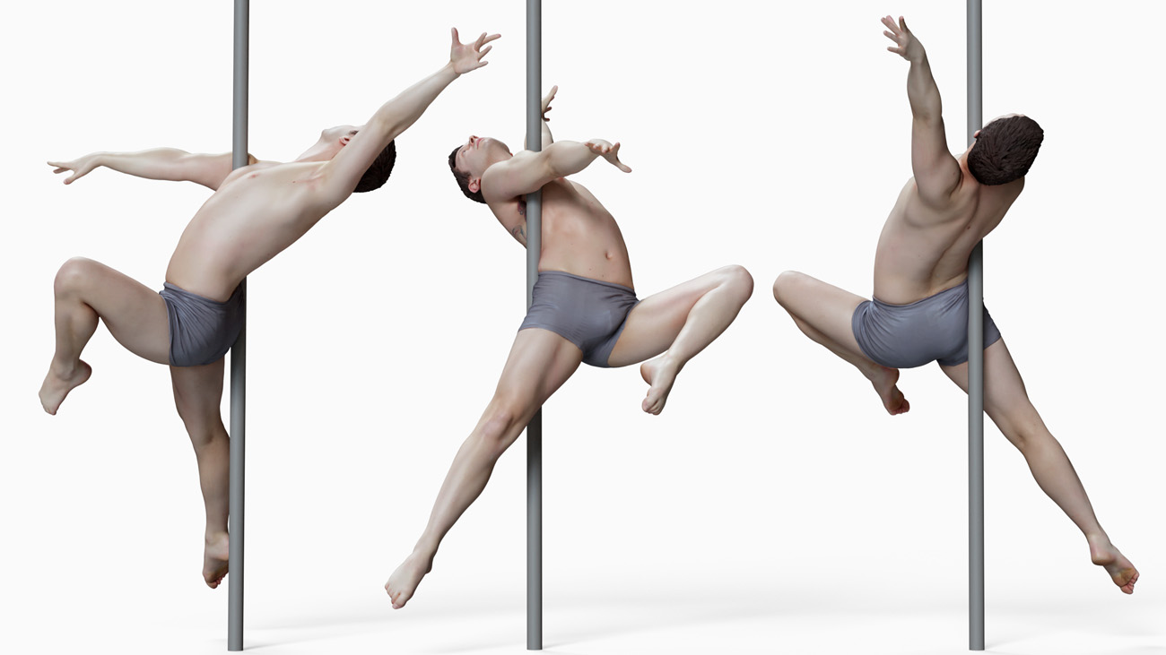 Pole Dancer anatomy reference 3d model donwload