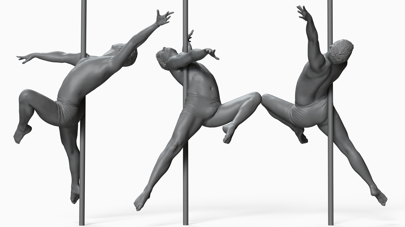 Pole Dancer anatomy reference 3d model donwload