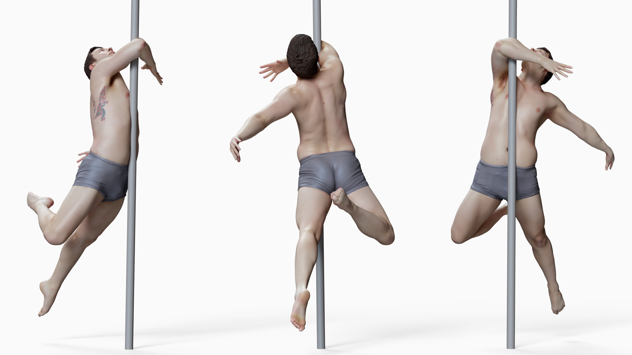 Pole Dancer anatomy reference 3d model donwload