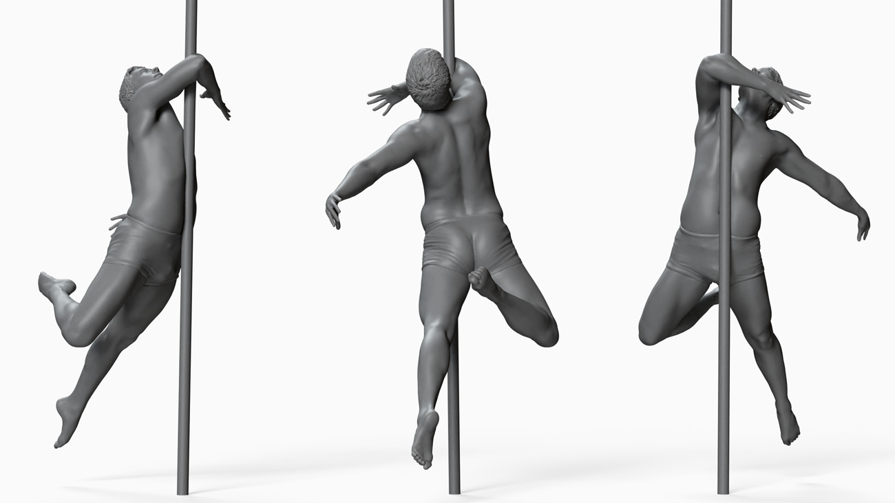 Pole Dancer anatomy reference 3d model donwload