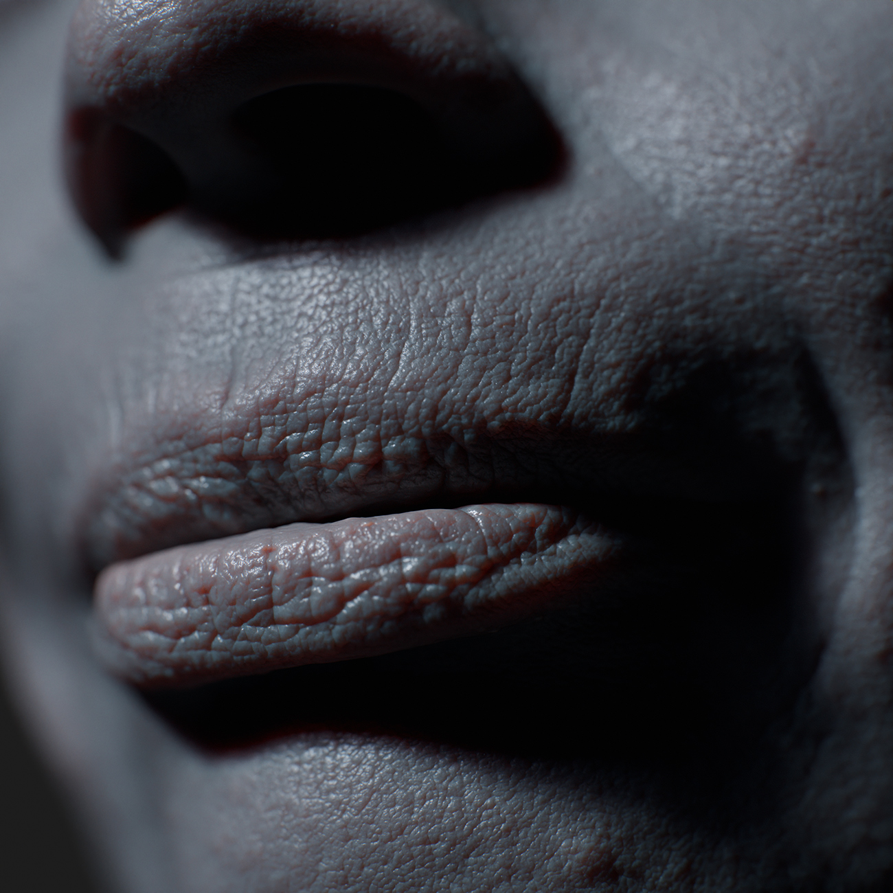 3D lips model with displacement maps alphas