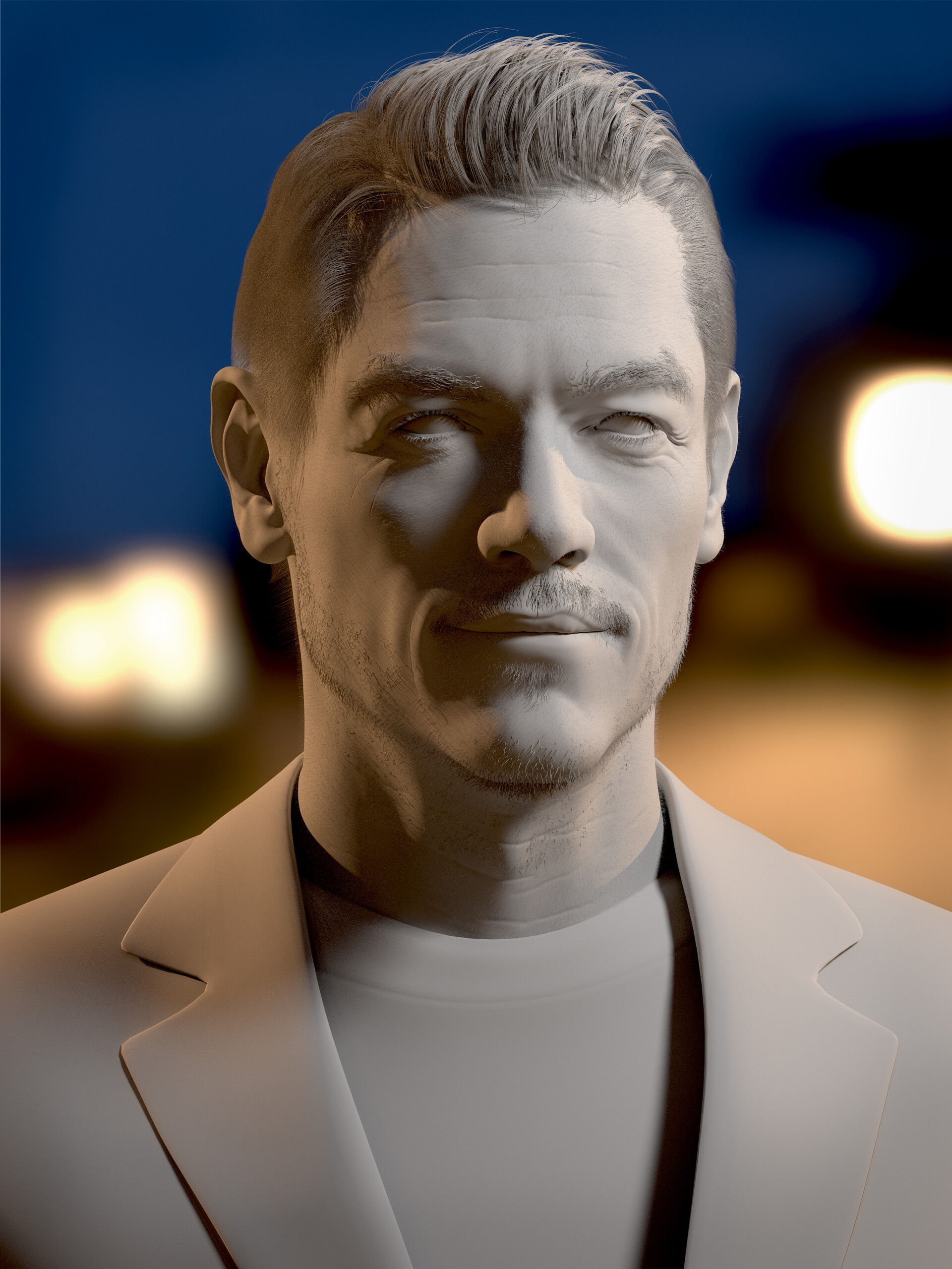 3D rendering of Luke Evans 