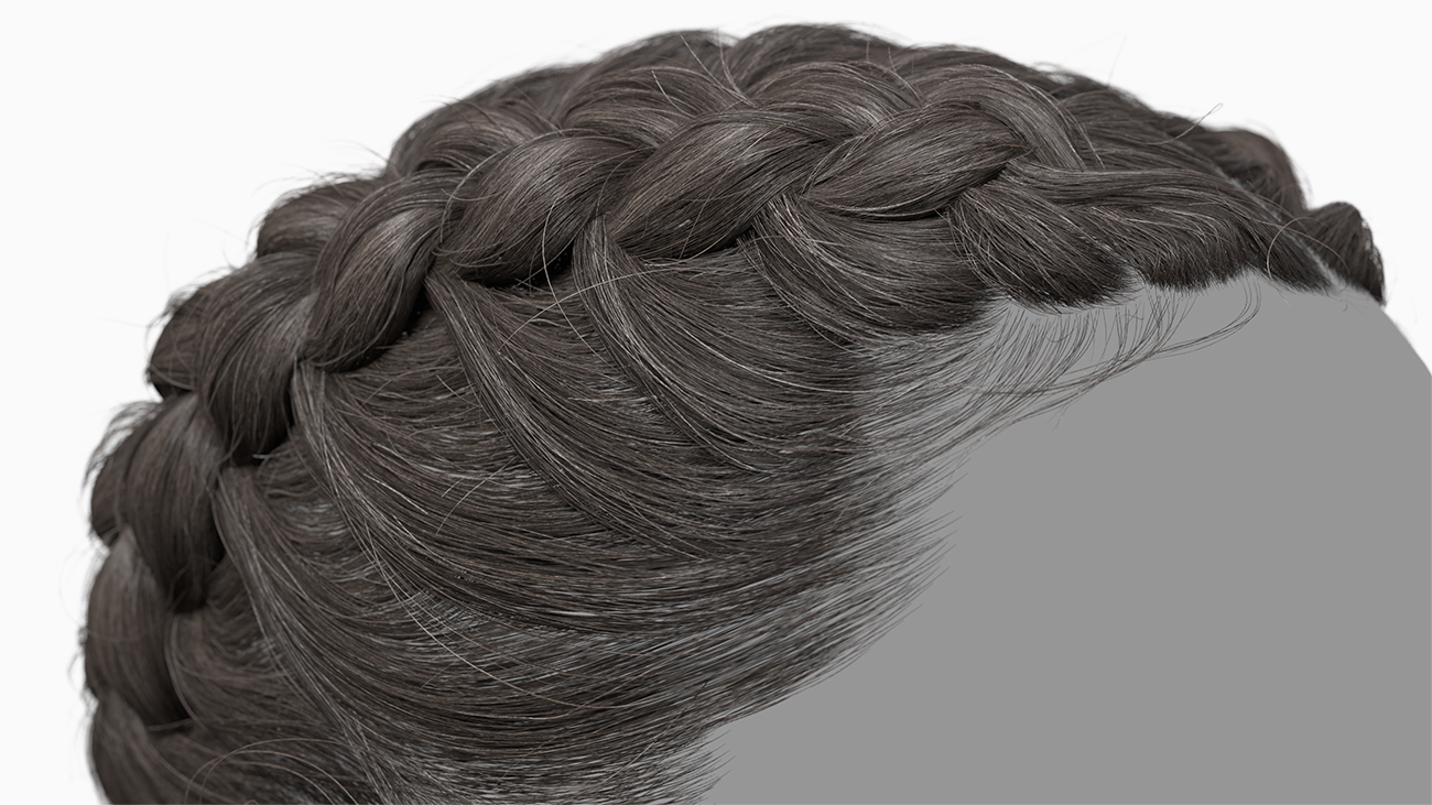 Download french braid hair for blender and marmoset
