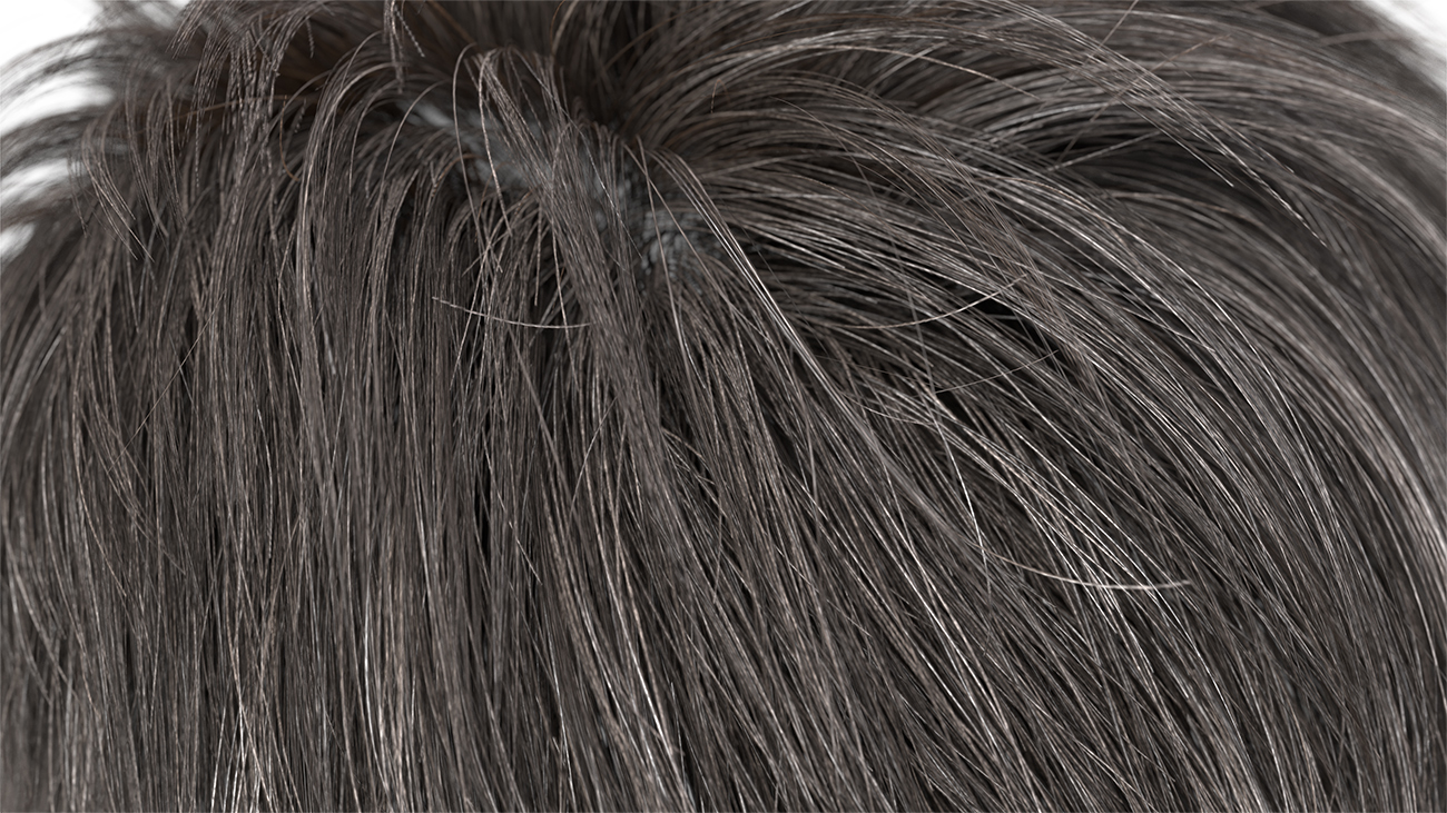 Male Quiff hair in realtime with polygons and realtime hair cards to download