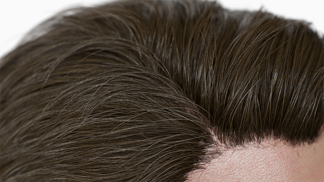 Download realtime Side Parted hair style for Blender and Marmoset toolbag 