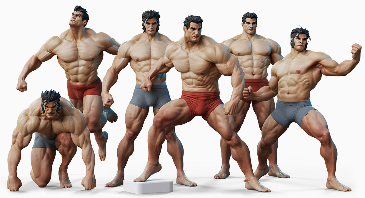 Download super hero 3d body model