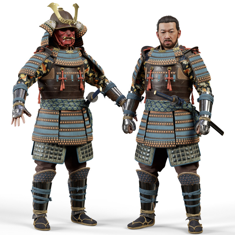 Low polygon Samurai character to download
