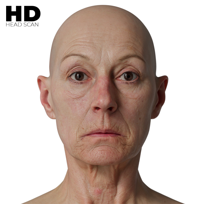 HD Female 3D Head Model 14