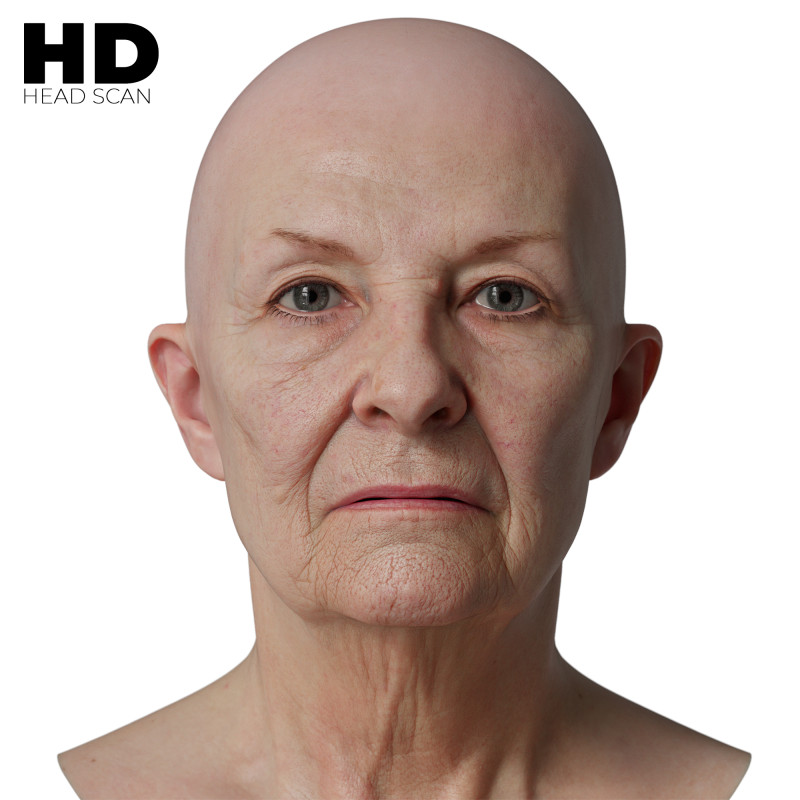 HD Female 3D Head Model 16