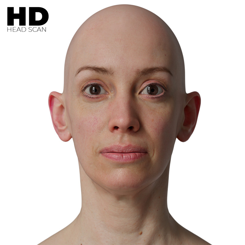 HD Female 3D Head Model 18
