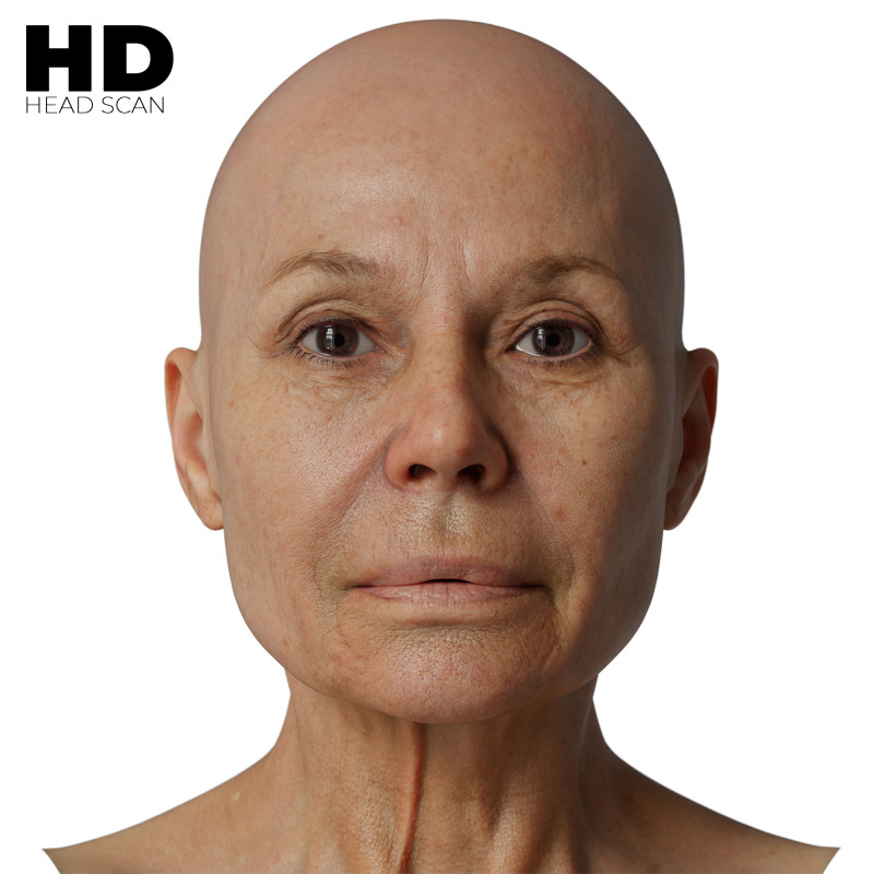 HD Female 3D Head Model 21