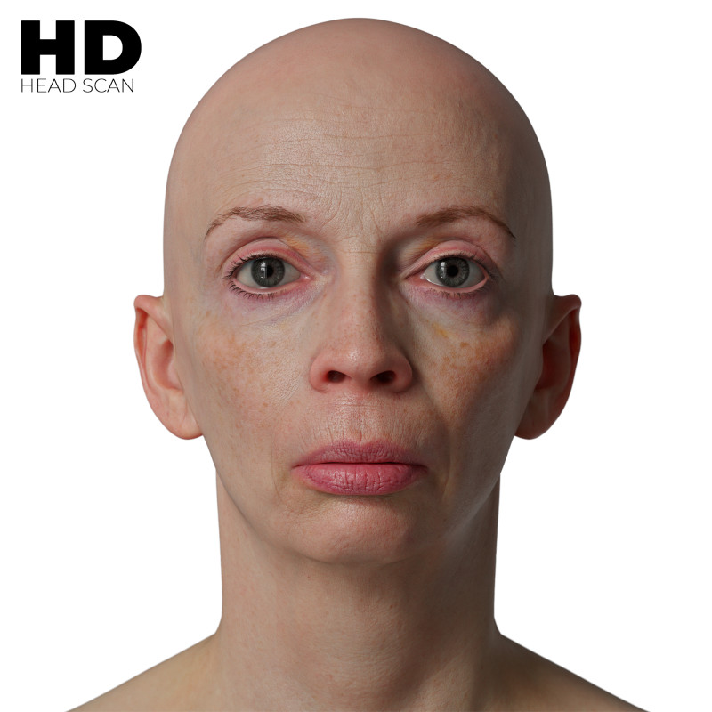 HD Female 3D Head Model 22