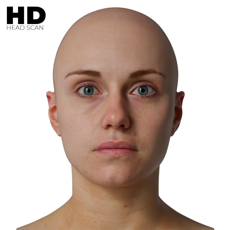 HD Female 3D Head Model 23