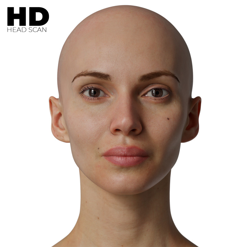 HD Female 3D Head Model 25