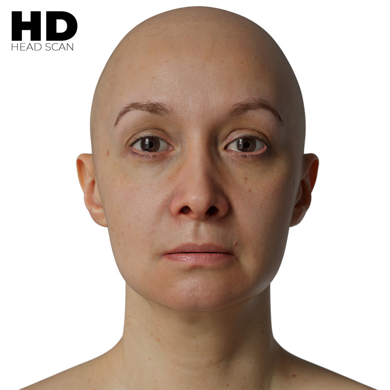 HD Female 3D Head Model 30